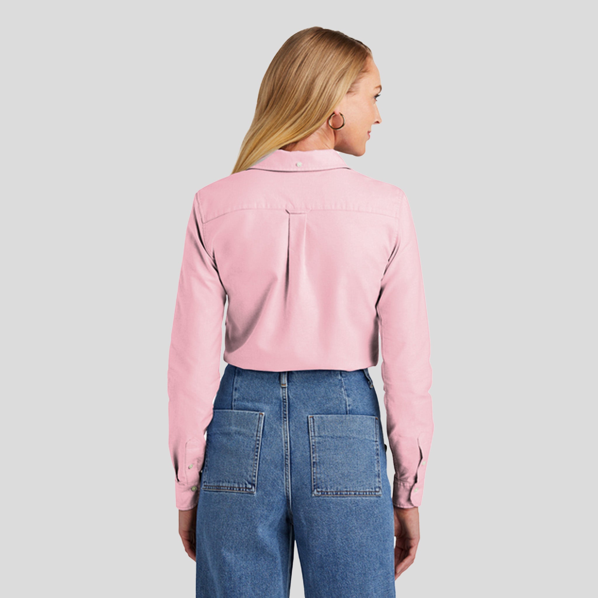Womenβs Casual Oxford Cloth Shirt | Soft Pink