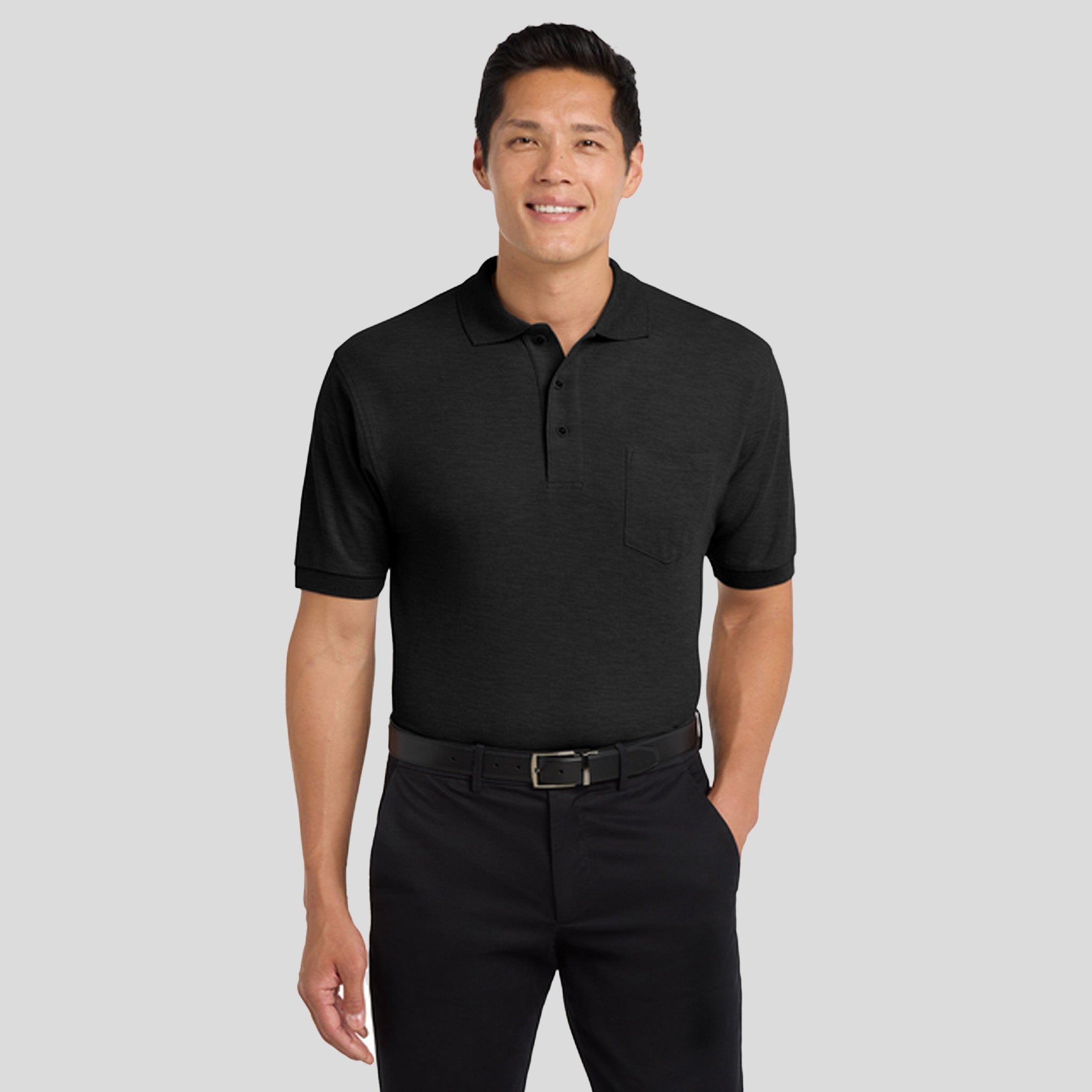 Silk Touchβ’ Polo with Pocket | Black