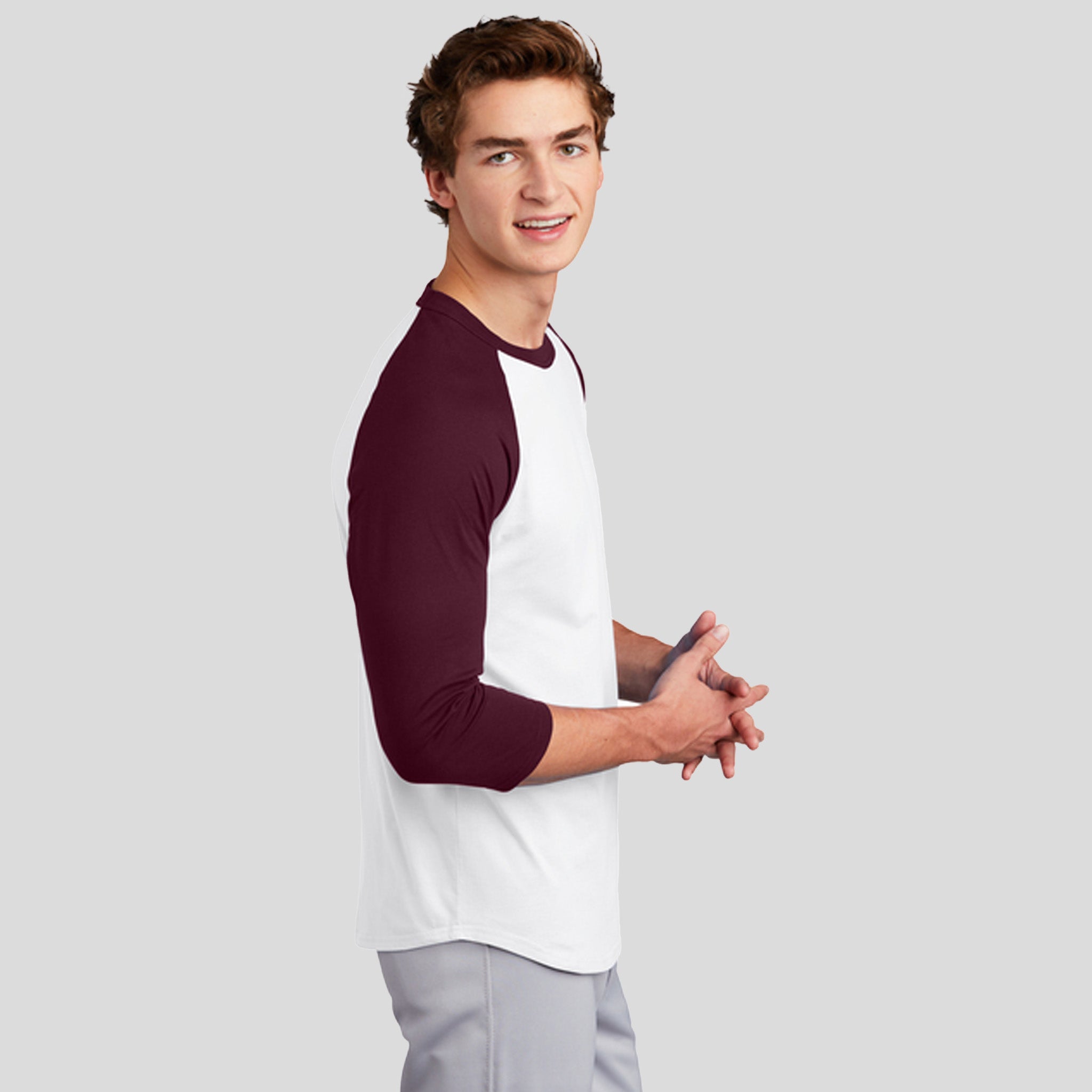 Colorblock Raglan Jersey | White/Maroon