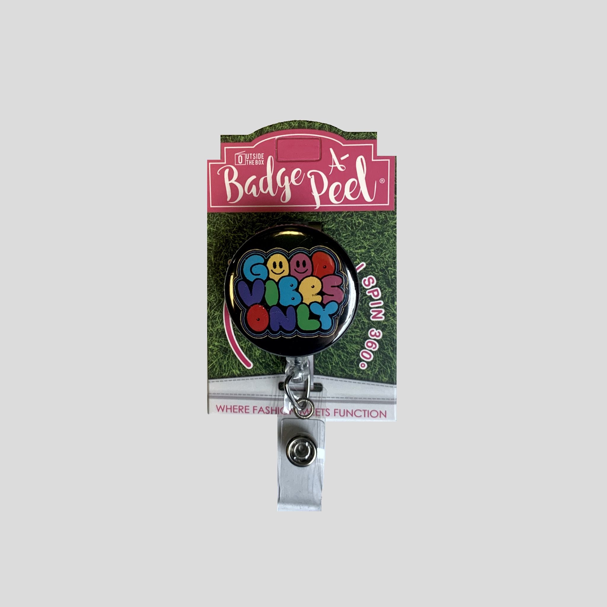 Good Vibes Only Badge Holder
